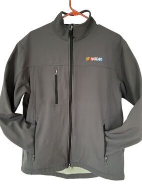 Nascar Gray Men's Performance Softshell Jacket with Logo